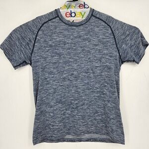 Lululemon Shirt Mens Large Performance Tee Activewear Gym Heather Blue Vent Tech